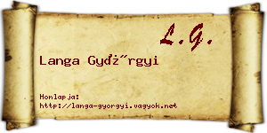 Langa Györgyi névjegykártya
