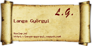 Langa Györgyi névjegykártya
